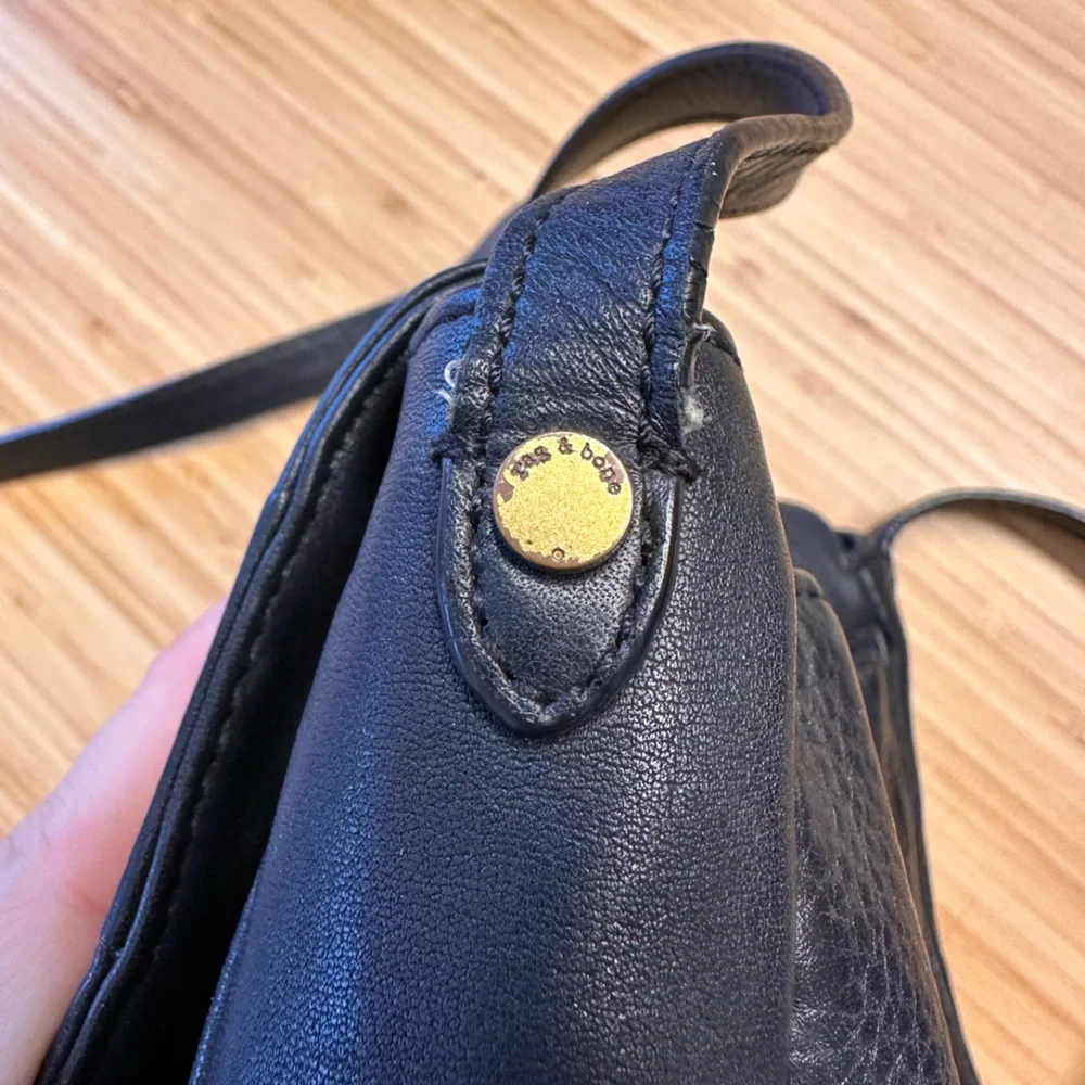 Rag & Bone mini pilot black leather crossbody bag - Picture 8 of 15